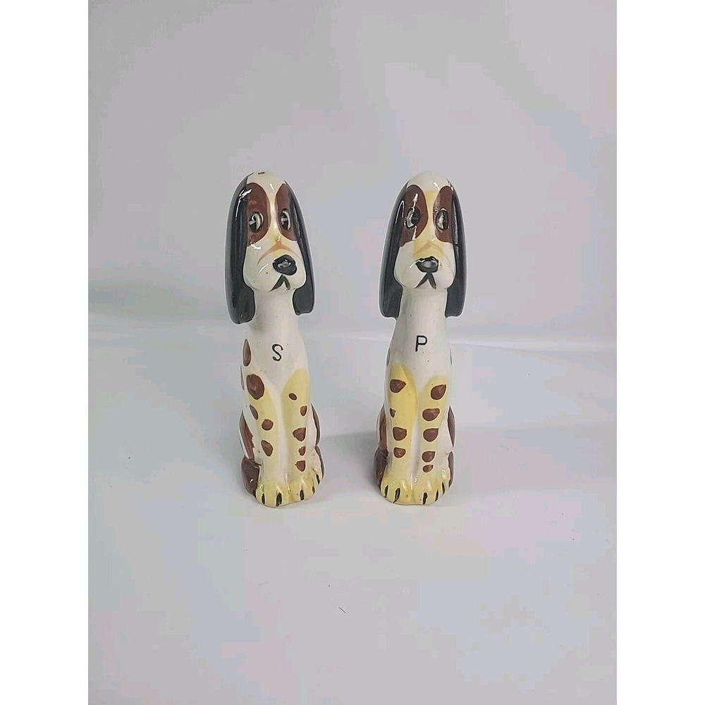 VTG Anthropomorphic Hound Dog Salt Pepper Shakers Commodore ~ Japan Kitschy Tall